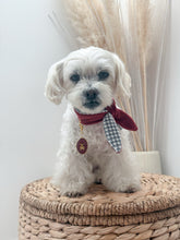 Load image into Gallery viewer, Nodo Neckerchief in Merlot/Grey Houndstooth