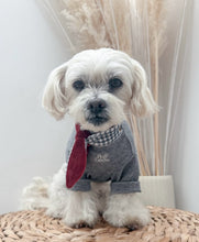 Load image into Gallery viewer, Nodo Neckerchief in Merlot/Grey Houndstooth