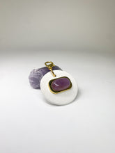 Load image into Gallery viewer, Amethyst Leather Tag