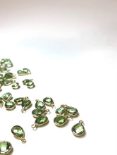 Load image into Gallery viewer, Green Faceted Teardrop Charm