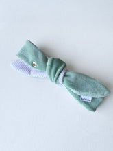 Load image into Gallery viewer, Nodo Neckerchief in Celadon Green/Lavendar Stripe
