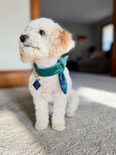 Load image into Gallery viewer, Nodo Neckerchief in Velvet Pine/Navy Tartan
