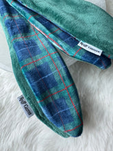 Load image into Gallery viewer, Nodo Neckerchief in Velvet Pine/Navy Tartan

