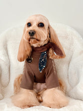 Load image into Gallery viewer, Velvet Sable &amp; Brocade Print Nodo Pet Neckerchief
