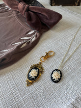 Load image into Gallery viewer, Midnight Rose Cameo ID Tag
