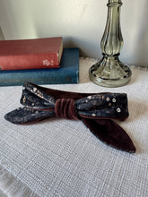 Load image into Gallery viewer, Velvet Sable &amp; Brocade Print Nodo Pet Neckerchief
