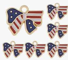 Load image into Gallery viewer, American Flag Bow Charm
