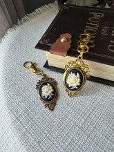 Load image into Gallery viewer, Midnight Rose Cameo ID Tag
