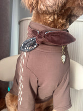 Load image into Gallery viewer, Velvet Sable &amp; Brocade Print Nodo Pet Neckerchief

