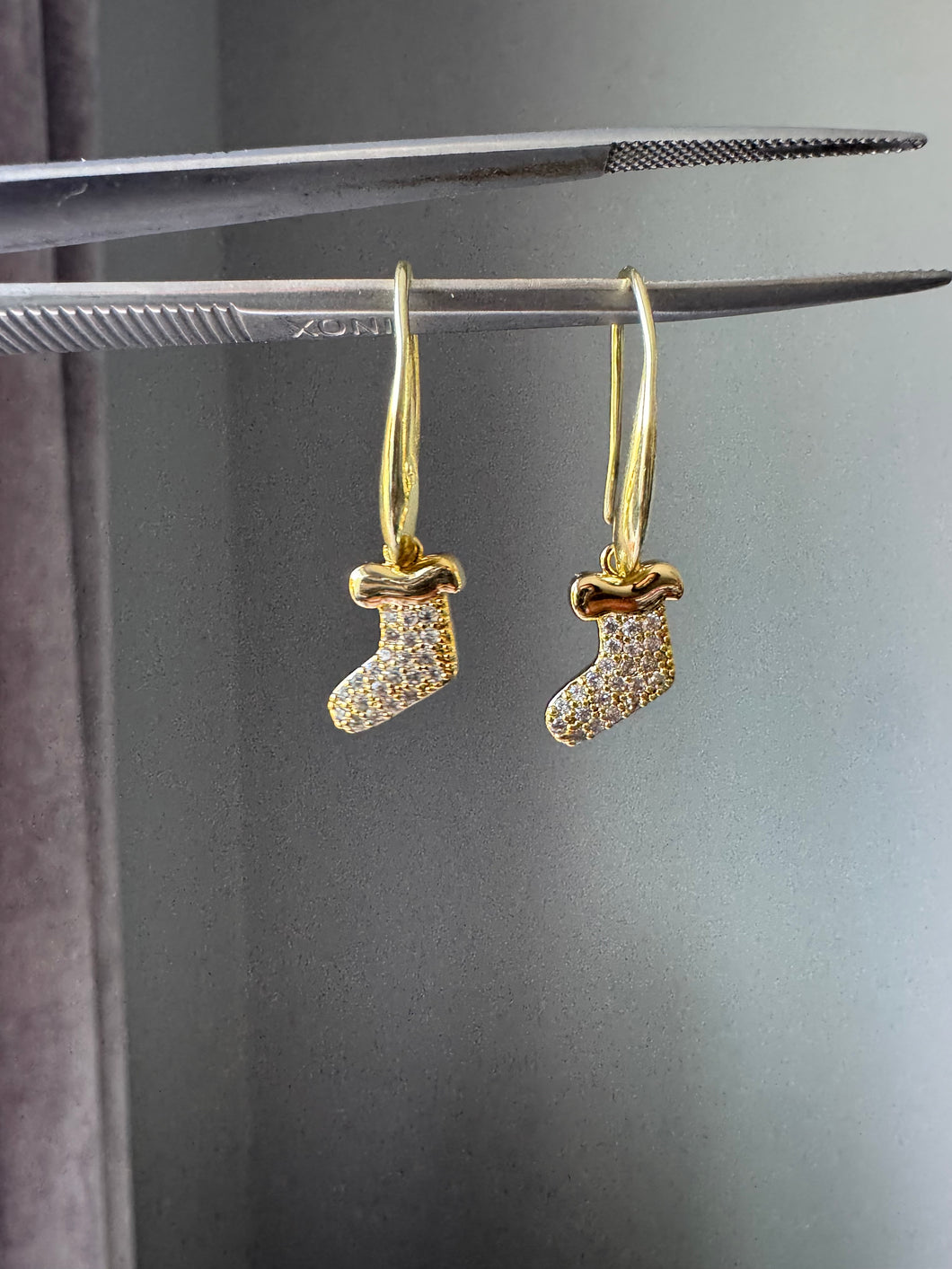 14k Gold Plated Stocking Earrings