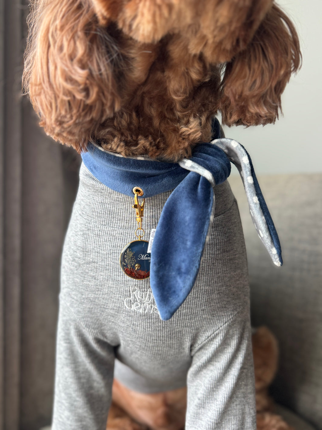 Nodo Neckerchief in Heritage Navy/Heart Print