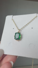 Load and play video in Gallery viewer, Emerald Cushion Necklace
