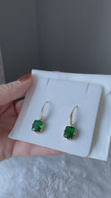 Load and play video in Gallery viewer, Emerald Cushion Earrings
