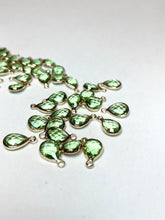 Load image into Gallery viewer, Green Faceted Teardrop Charm
