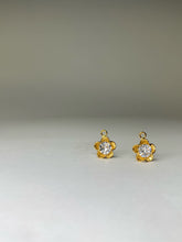 Load image into Gallery viewer, Gold CZ Flower Charm
